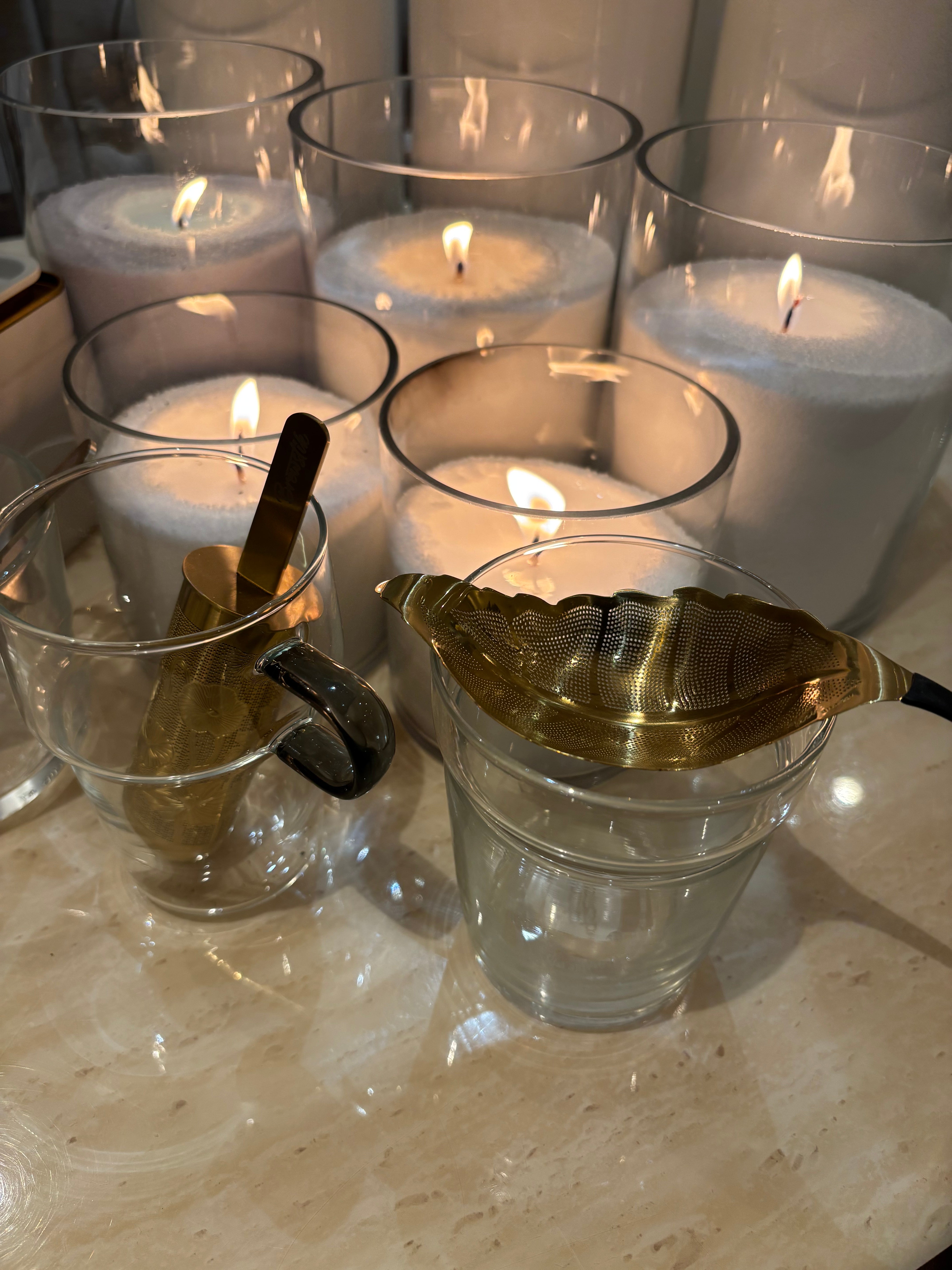 Two Brewstiks by candlelight